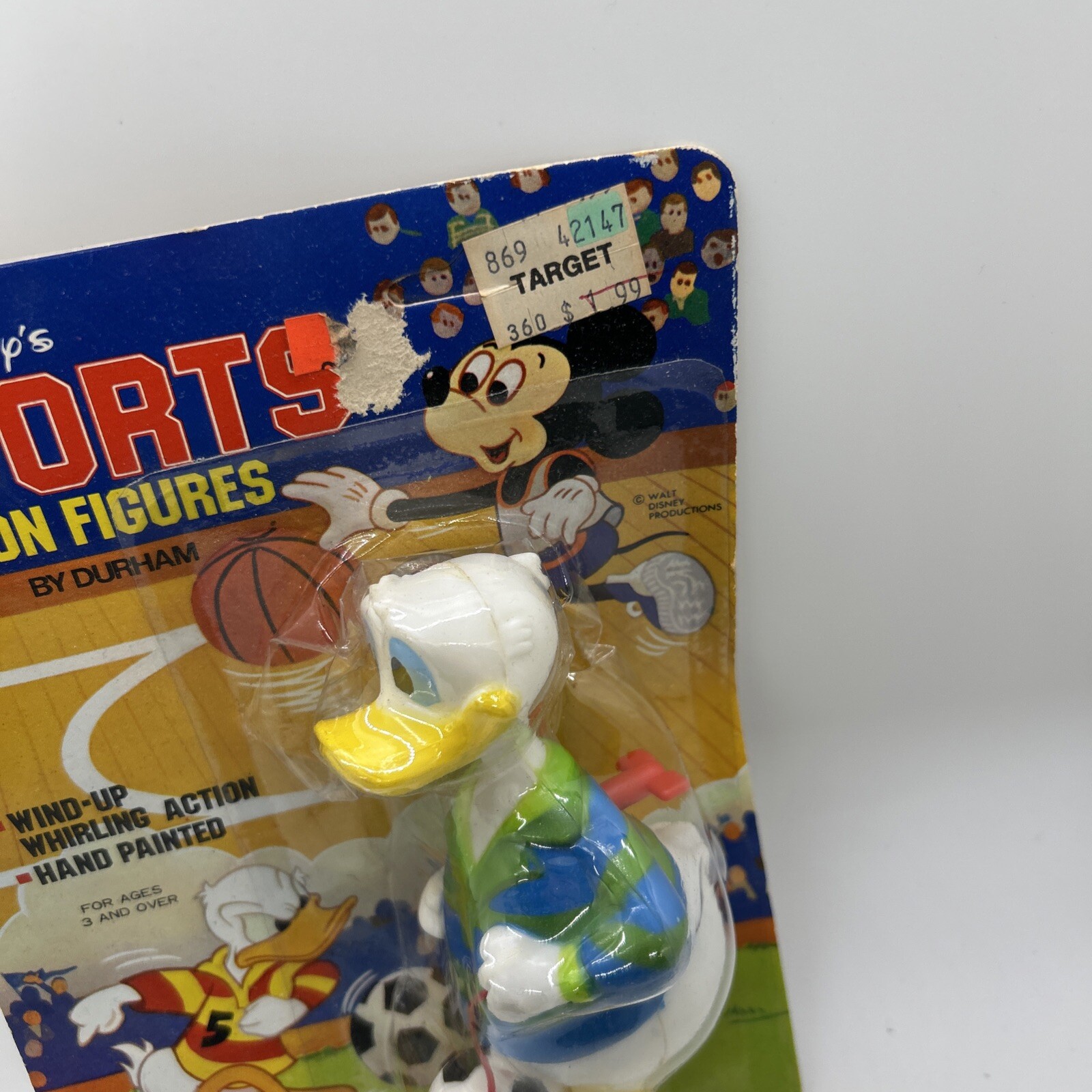 Walt Disney Sports Action Figures Donald Duck Soccer Wind-Up Unpunched Durham