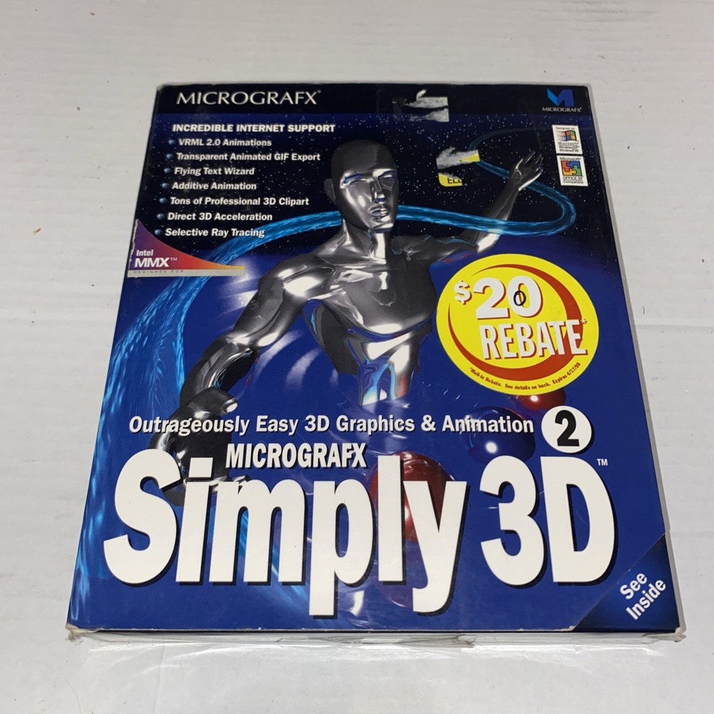 Micrografx Simply 3D 3.0 1997 Software Vintage Complete in Box EUC