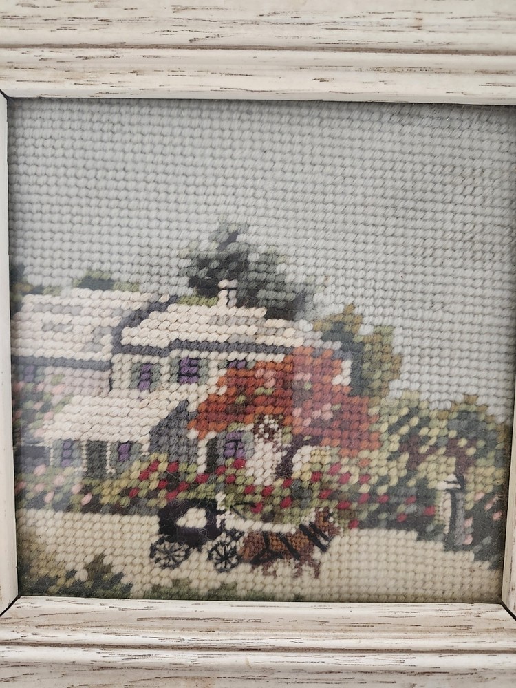 Vintage framed needlepoint.