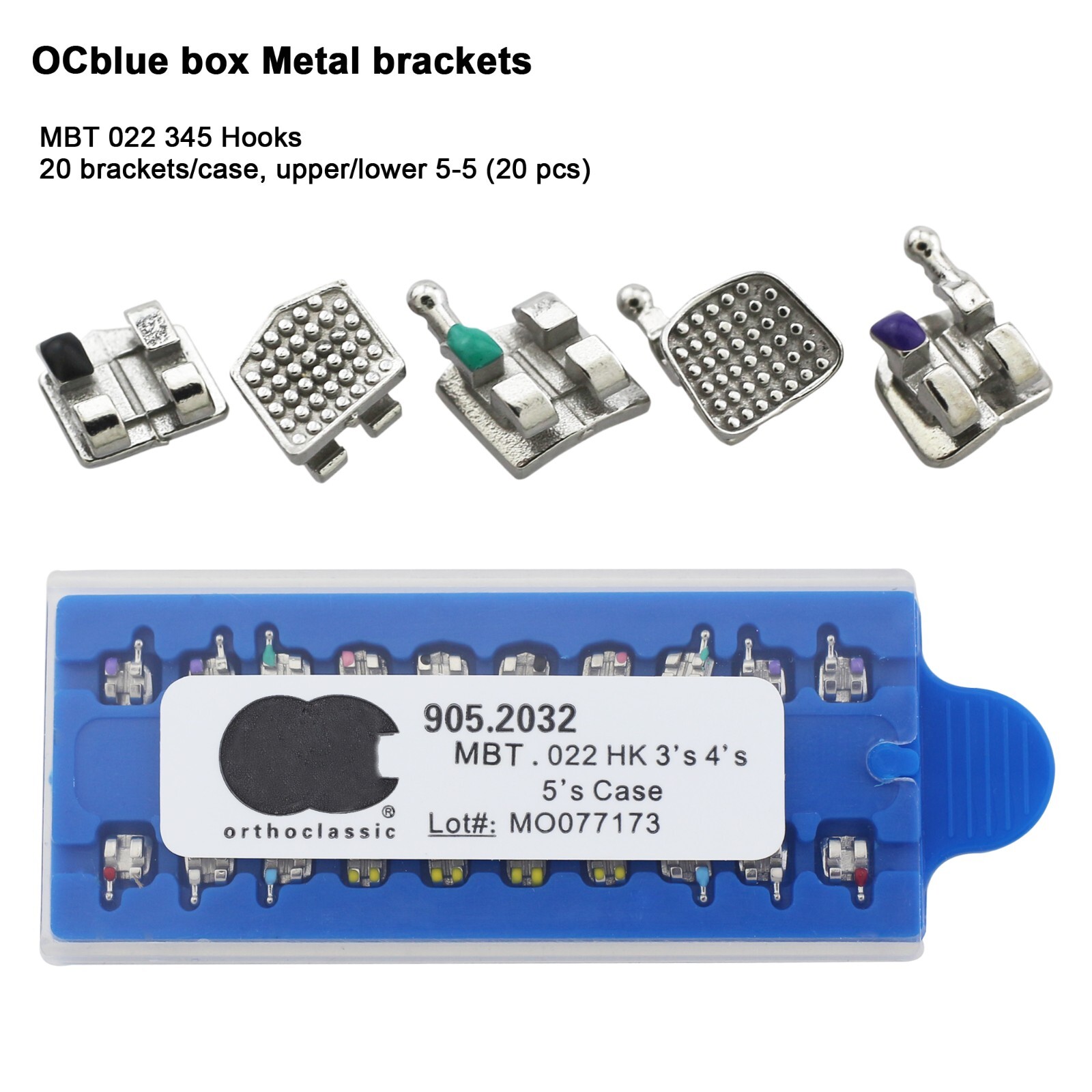 US Dental Orthodontic Metal Brackets MIM Mini Braces Roth MBT 022 018 345 Hooks