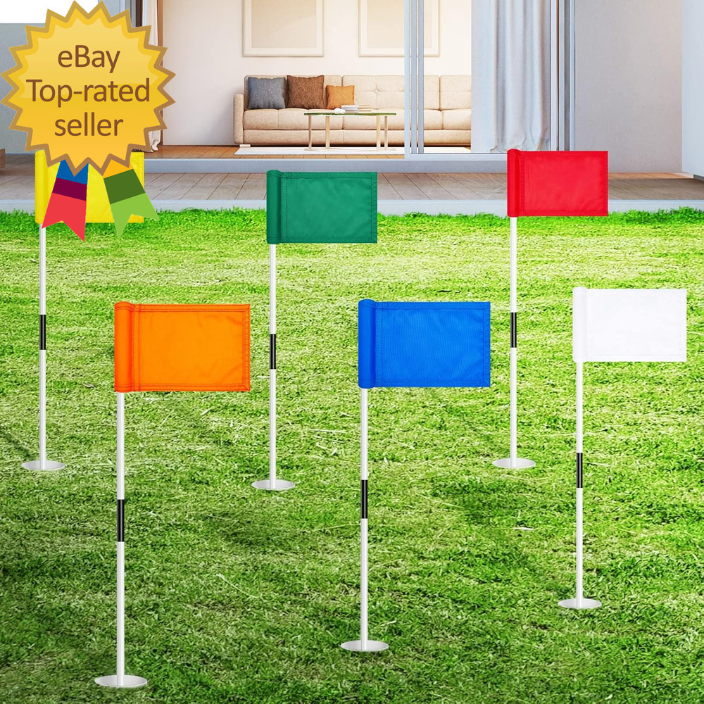 12 Pcs Solid Golf Flag Target Flag with Tube Inserted Waterproof Putting Green
