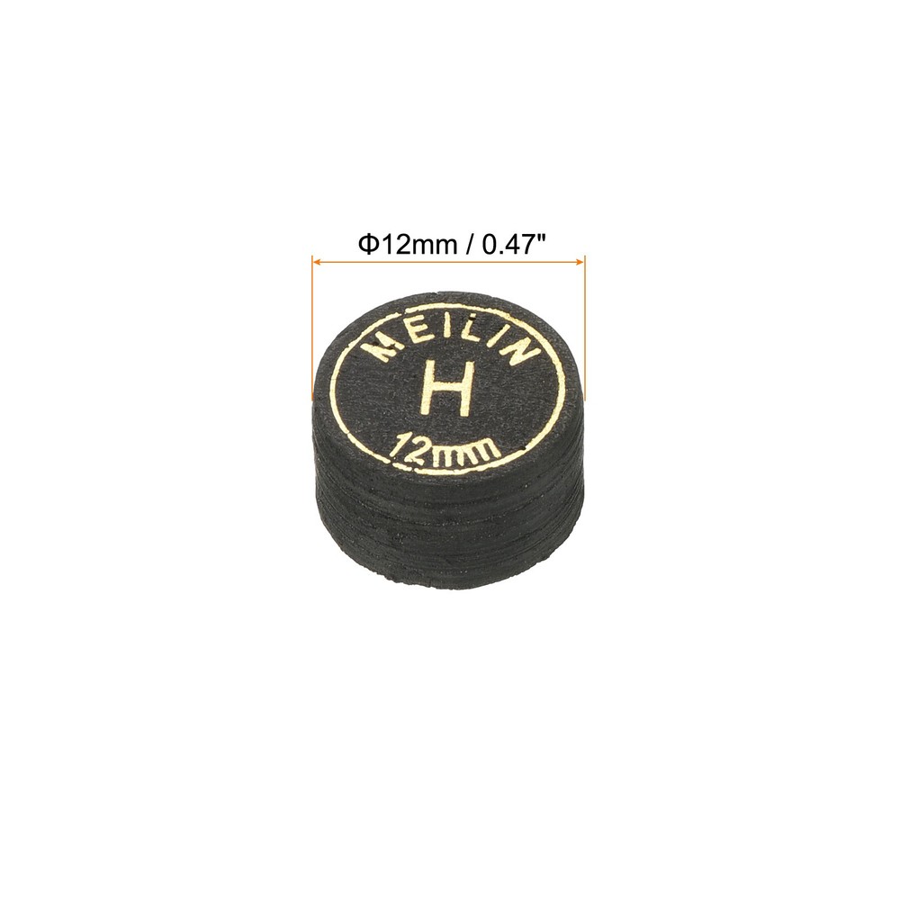 12mm Billiard Stick Tips, 2pcs Hard Multiple Layer Billiard Accessories, Black