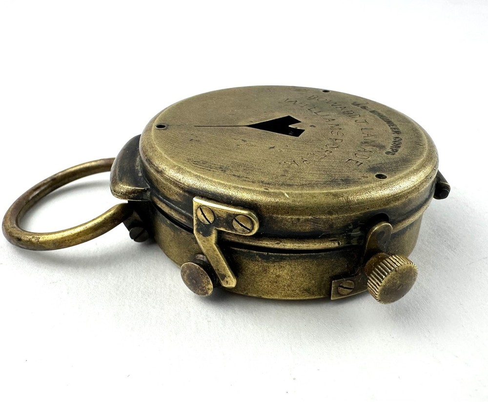 Vintage Engineer Corps Cruchon & Emon Brass Prismatic Compass Solid Brass Works