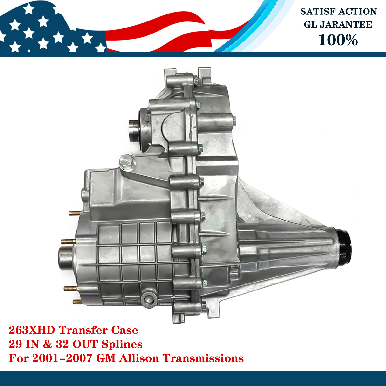 263XHD Transfer Case Duramax 6.6 Diesel 8.1 Gas Engine Aluminum Rear Case 4WD