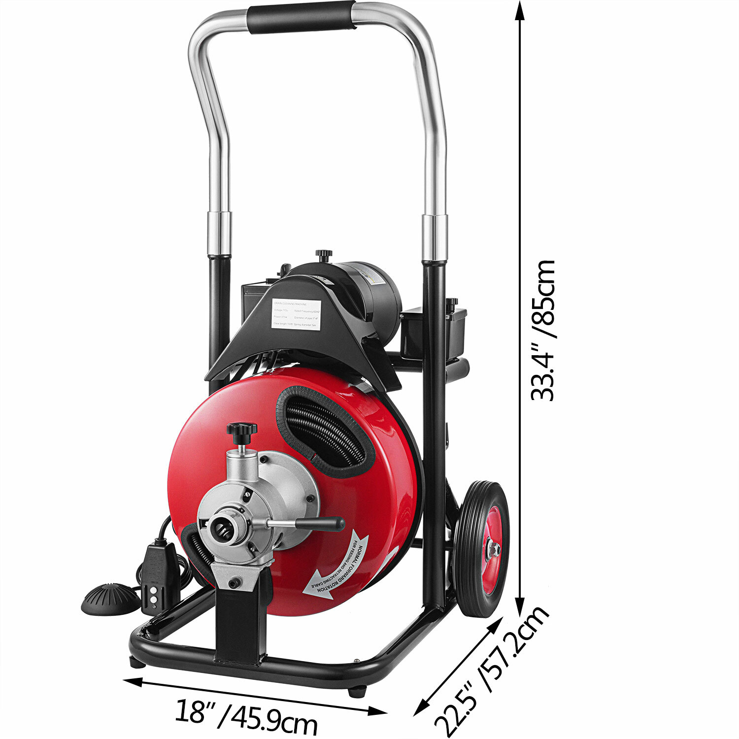 Electric 100FT 3/8" Drain Auger Cleaner Sewer Snake Cleaning Machine w/ Cutters