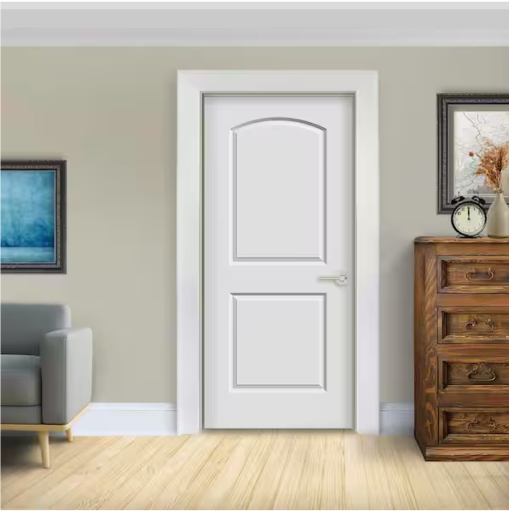 Caiman 2 Raised Panel Arch Top Solid Core Molded Interior Doors -Slabs & Prehung