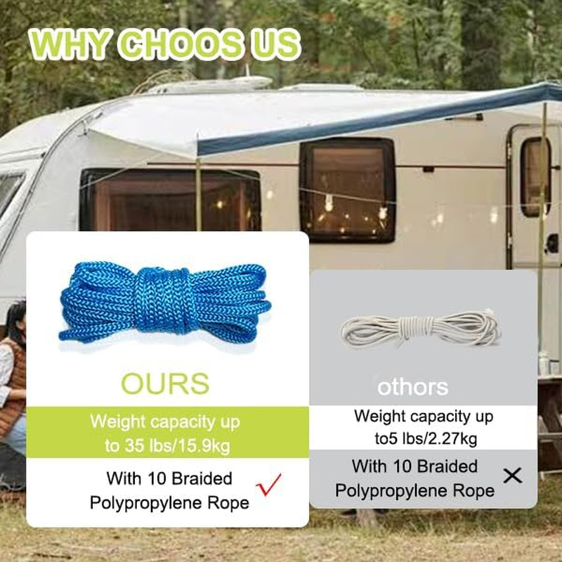 Rope Tightening Tool & Tensioner: Retractable Rope with Alloy Buckle for Outdoor