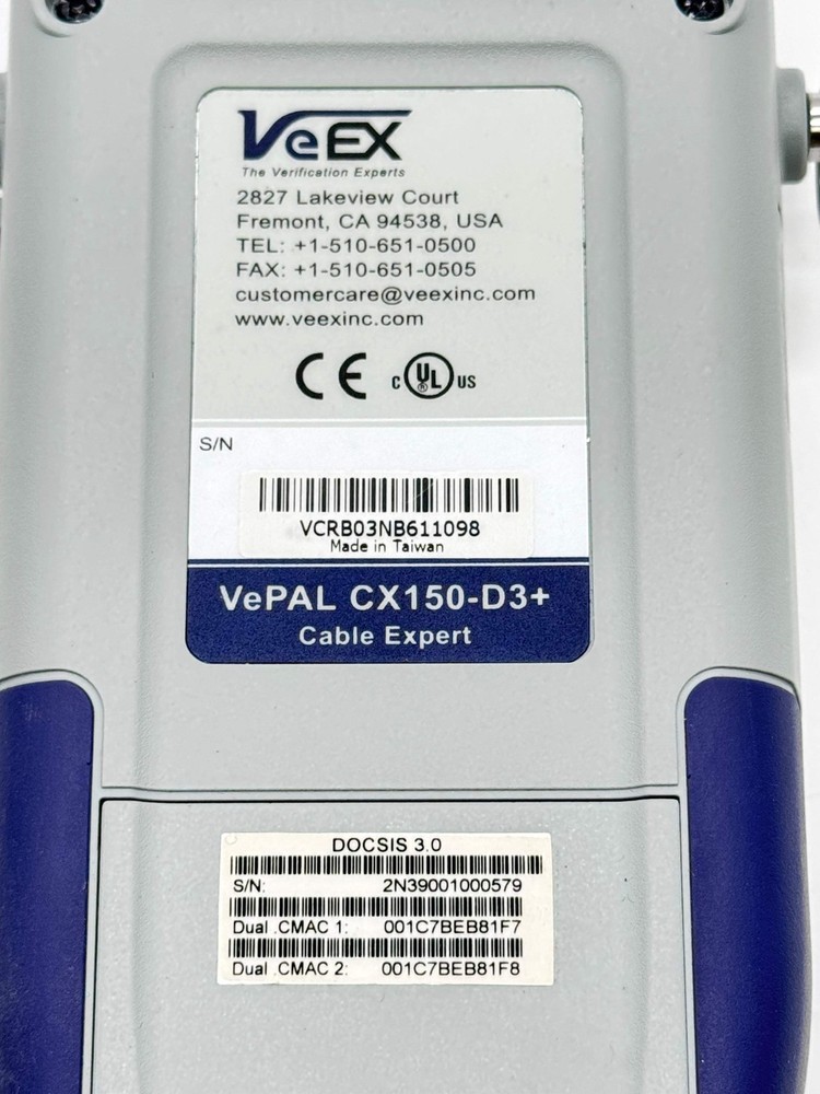 VeEX VePAL CX150-D3+ Cable Expert DOCSIS 3.0 Meter Tester w/ Case Strap