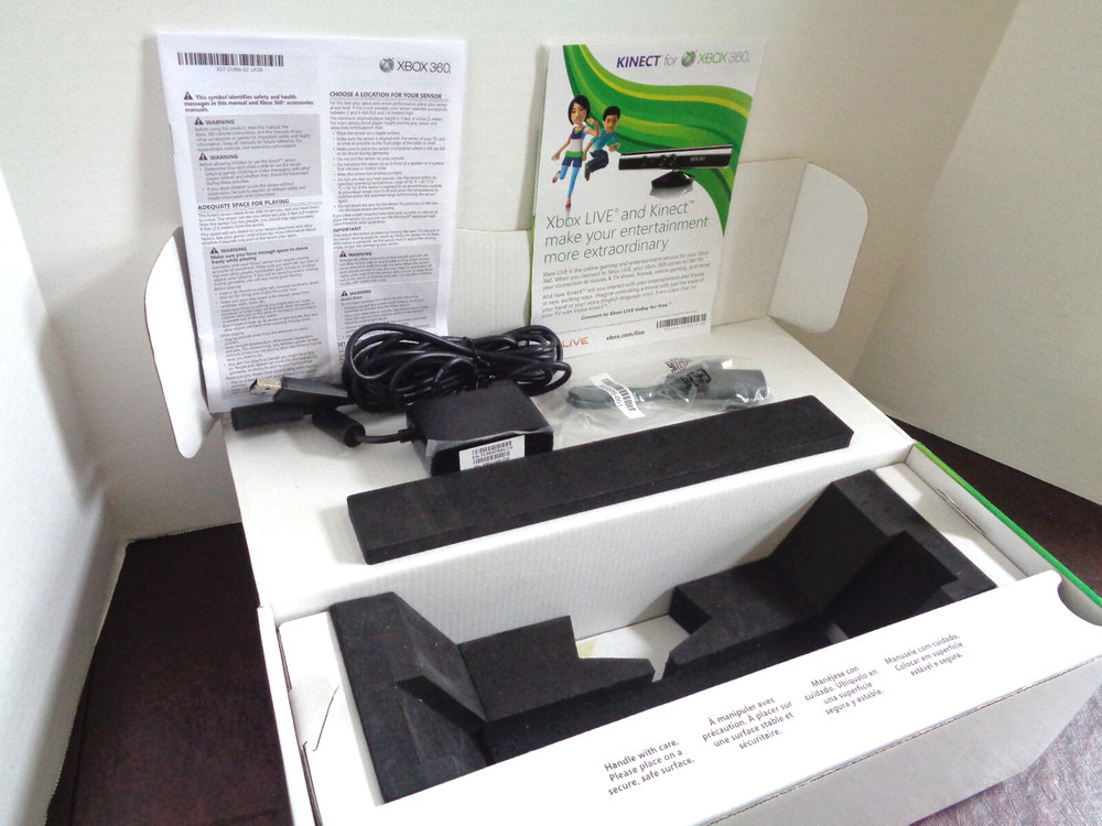 EMPTY BOX Cables & Manual NO SENSOR UNIT - Xbox 360 KINECT Sensor Bar Model 1414