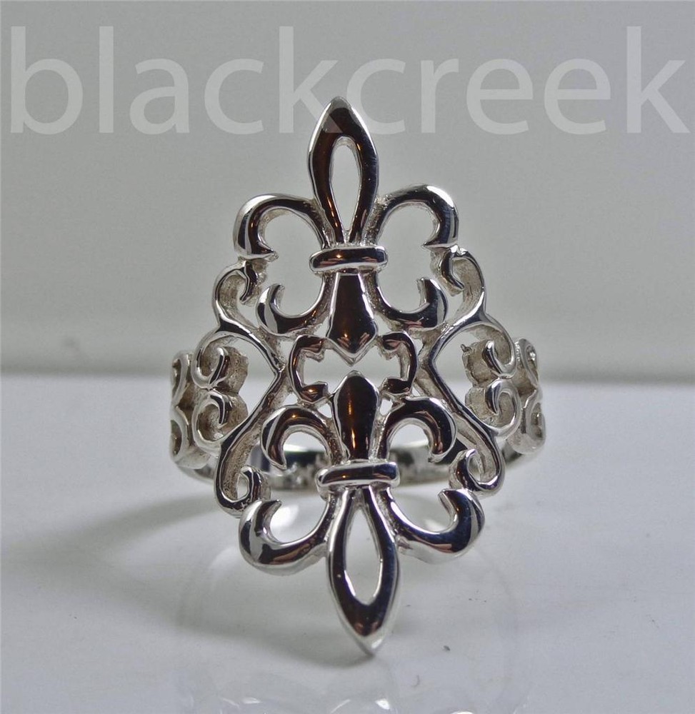 925 Steriling Silver ~ Double Fleur De Lis Wrap Ring ~ Size 4 to 12.5