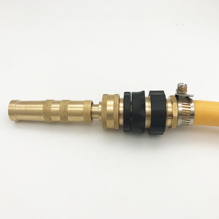 Solid Brass Garden Spray Nozzle 3/4" diameter Adjustable Twist Water Hose