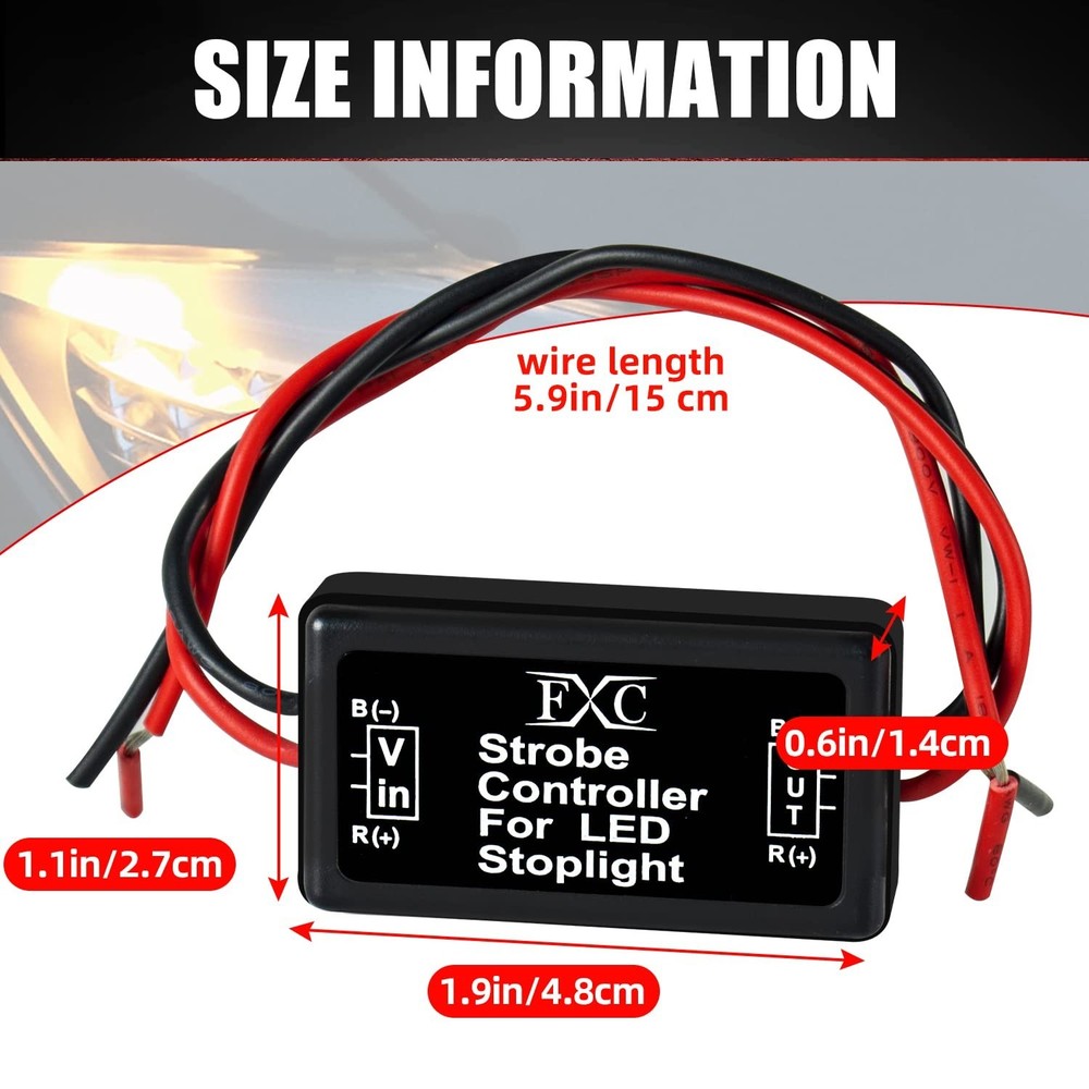 FXC 2x 24W Flash Strobe Controller Flasher Module for LED Brake Light Tail St...