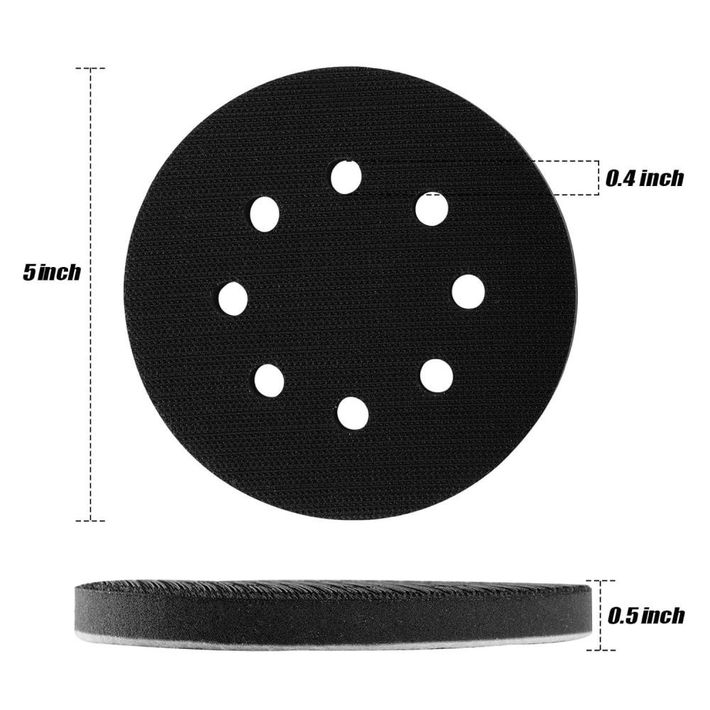 Cushion Buffer Pad Density Backing Hook Soft Sponge 8Holes Loop Interface 5" ∧ ╏