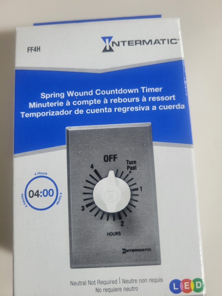 Intermatic Ff4h Timer,Spring Wound 4 Hr Spst Silver new