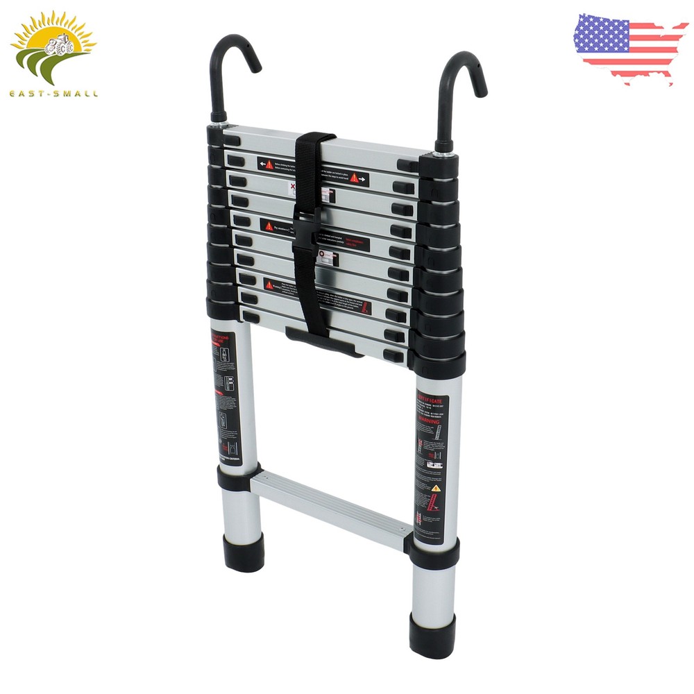 10.5 FT Multi Purpose Telescoping Ladder Folding Extension Step Ladder with Hook