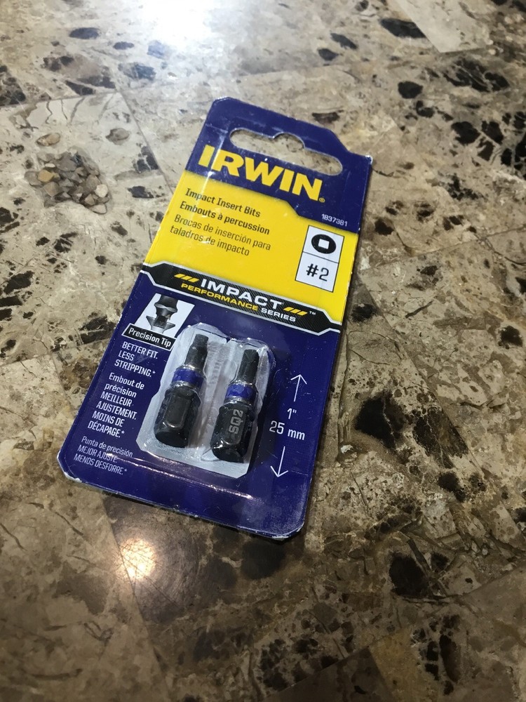 Irwin 1837381 2 Count 1" #2 Square Recess Torsion Bits