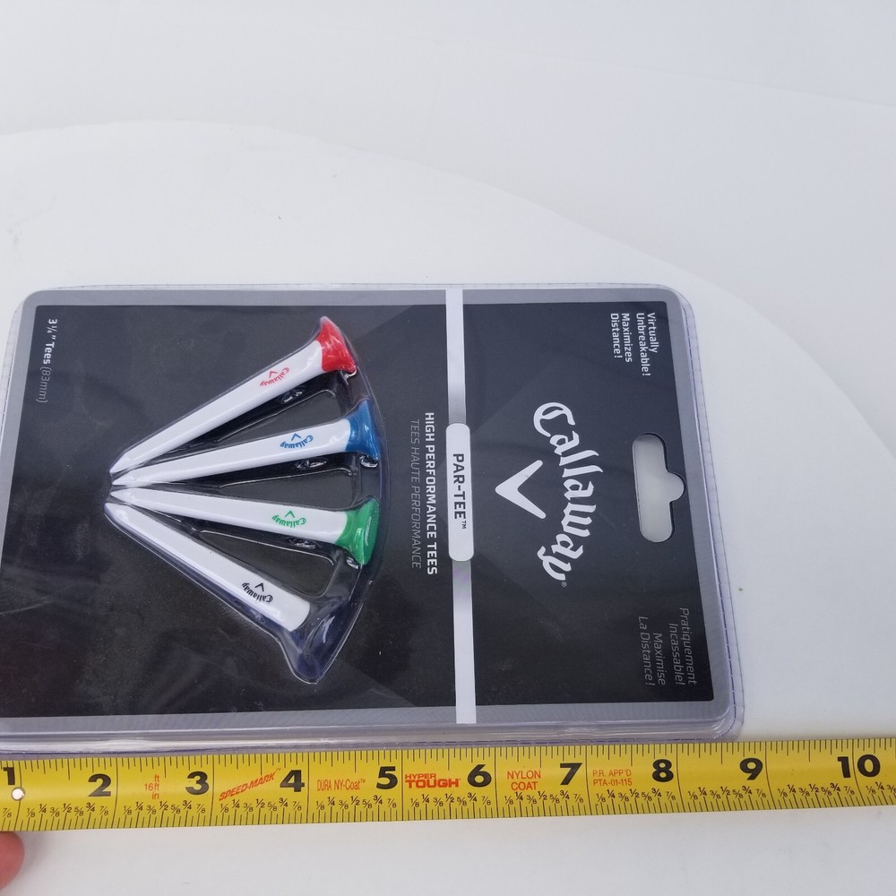 Callaway Par-Tee Plastic Golf Tees, White, 4 Pack