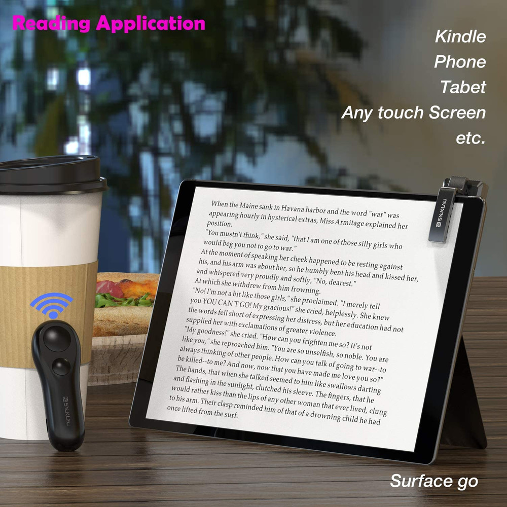 RF Remote Control Page Turner for Kindle Reading Ipad Surface Comics, Iphone And