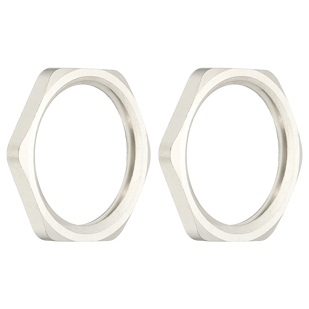 2Pcs BSPP Cast Pipe Fitting Hex Locknut Nickel Plated Copper G3/4