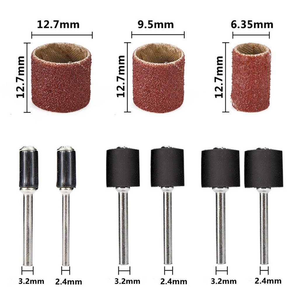 384PCS Drum Sanding Kit For Dremel Nail Drill Bits Accessories Rotary Tool Set A