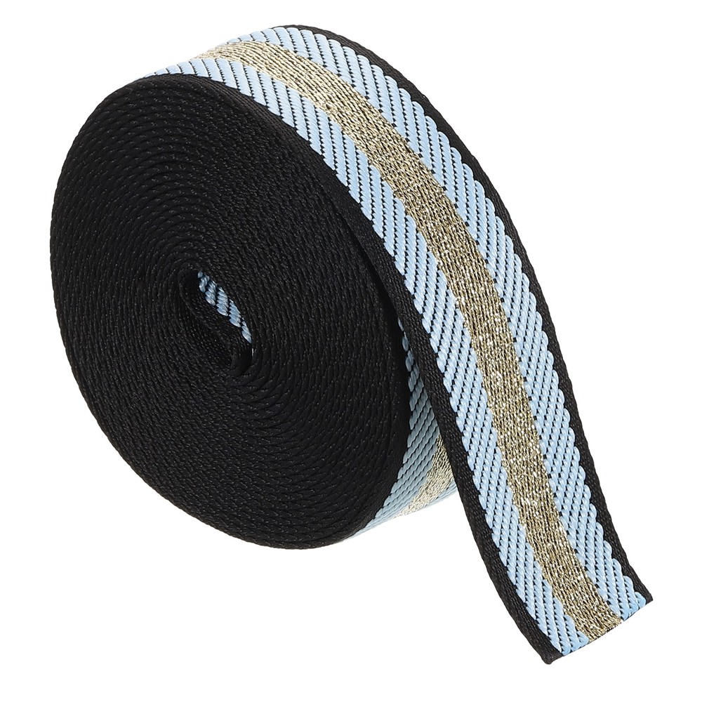 5Yards Nylon Webbing Strap, 38mm Striped Webbing Bag Strap, Sky Blue