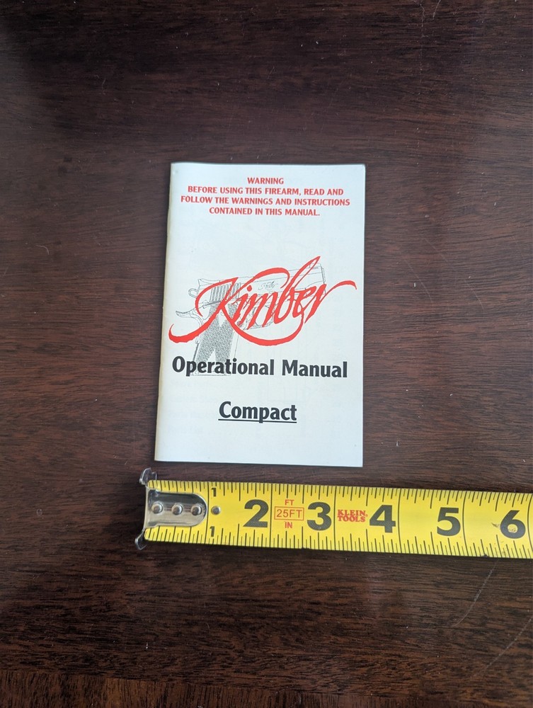 Kimber Operational Manual.  Compact 1911 Pistol