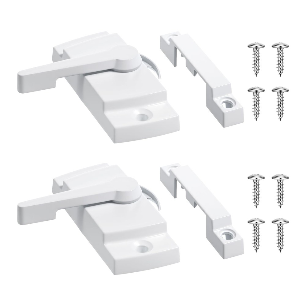 2 Pack Window Sash Locks Window Latches Replacement Cam Action White WindowLo...