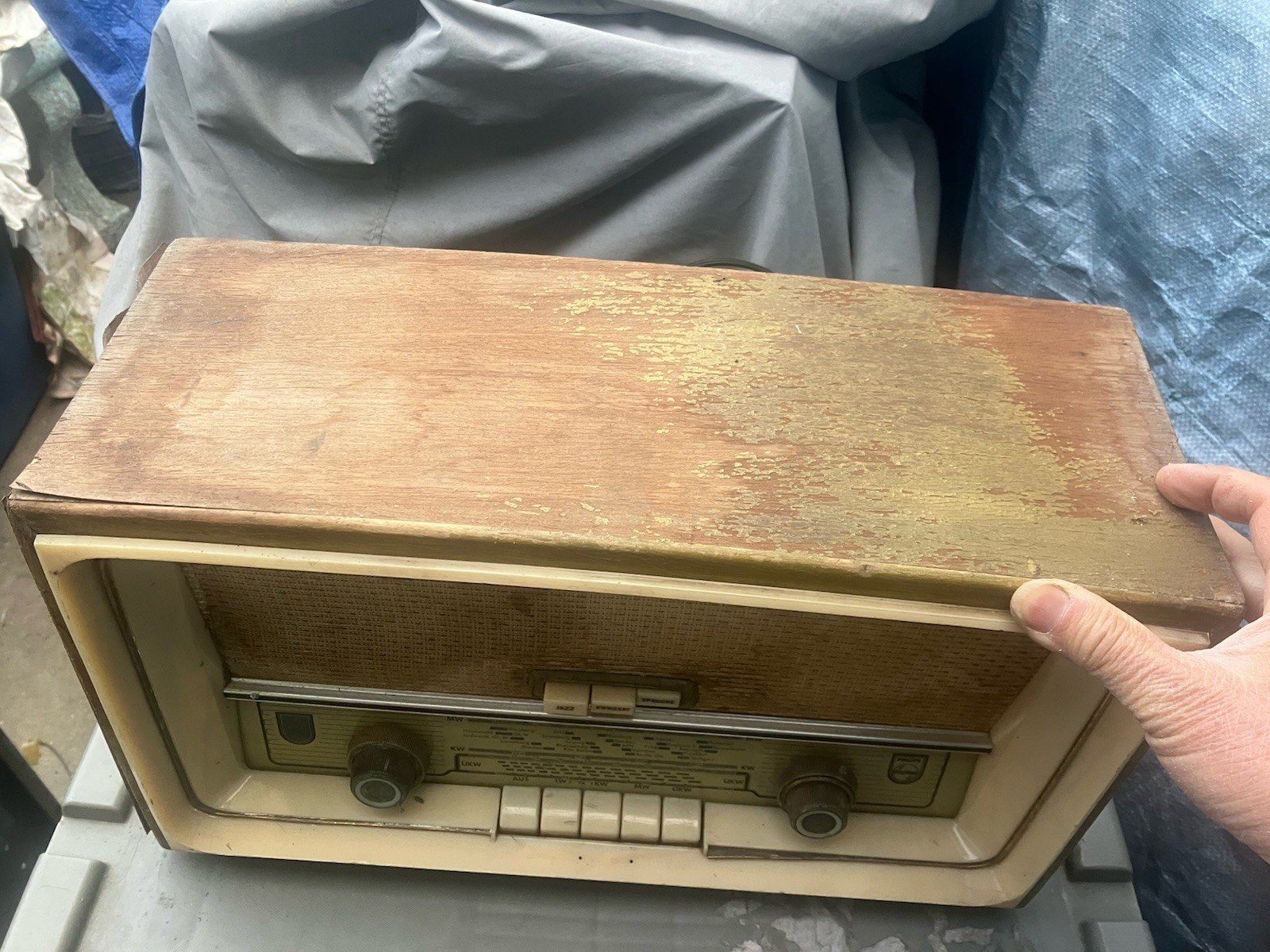 Vintage Philips Sagitta BD 363 A Wood Radio