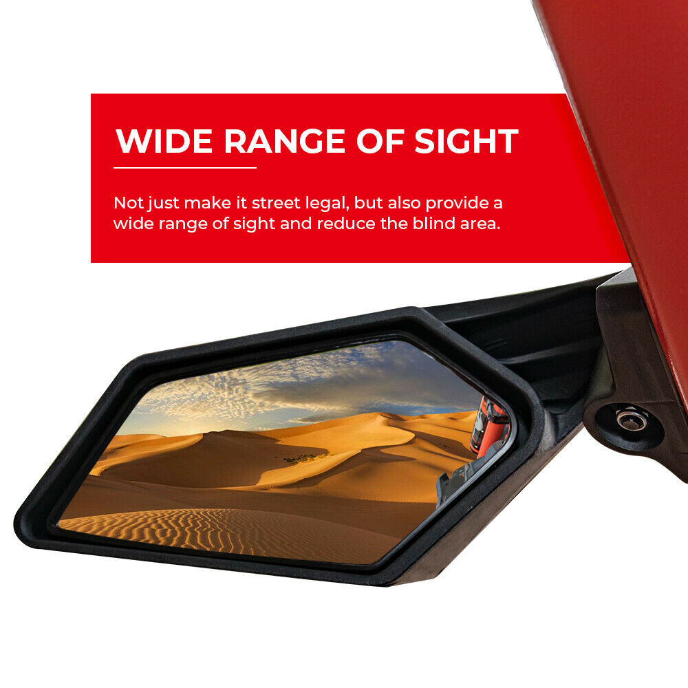 Kemimoto Rear Racing Side Mirrors For Can Am Maverick X3 Max Turbo R 2017-2024