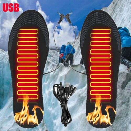 USB Electric Heated Shoe Insoles Warm Socks Feet Heater Foot Winter Warmer Pads