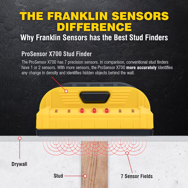Franklin Sensors X700 Stud Finder 1.5-In Scan Depth Metal & Wood Wall Scanner