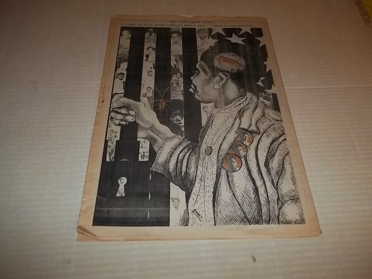 Black Panther Newspaper Aug 14, 1971 George Jackson, Angela Davis VG