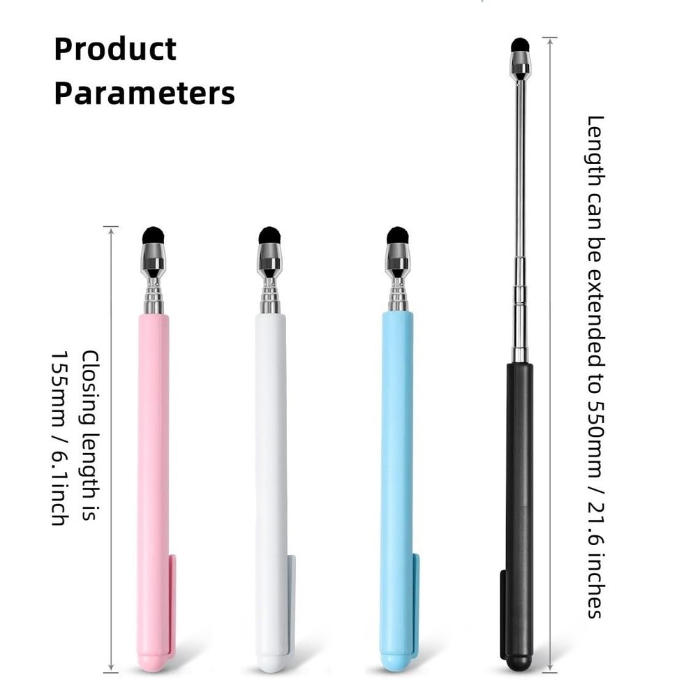 Universal Telescopic Stylus Pen for Touch Screens Retractable Pointer Stick Styl