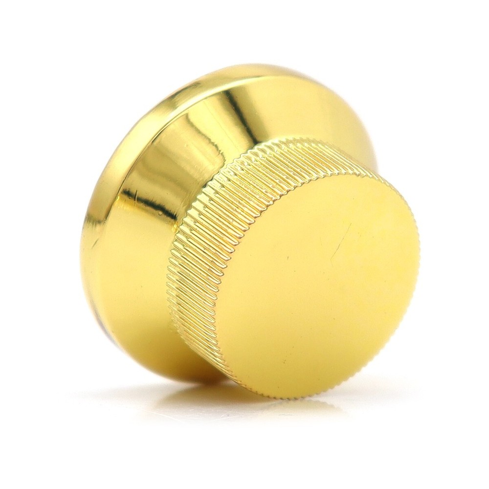 4 Pcs Metal Hat Top Flat Top Bass Knobs Guitar Knobs Push-in Control Knobs Gold