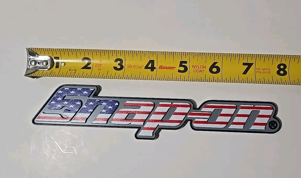 2PK SNAP ON TOOL BOX FLAG LOGO EMBLEM MATTE Colored Plastic Badge Decal 8"+3 Drv