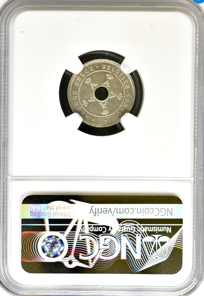 Belgian Congo 1925 5 Centimes, NGC MS63