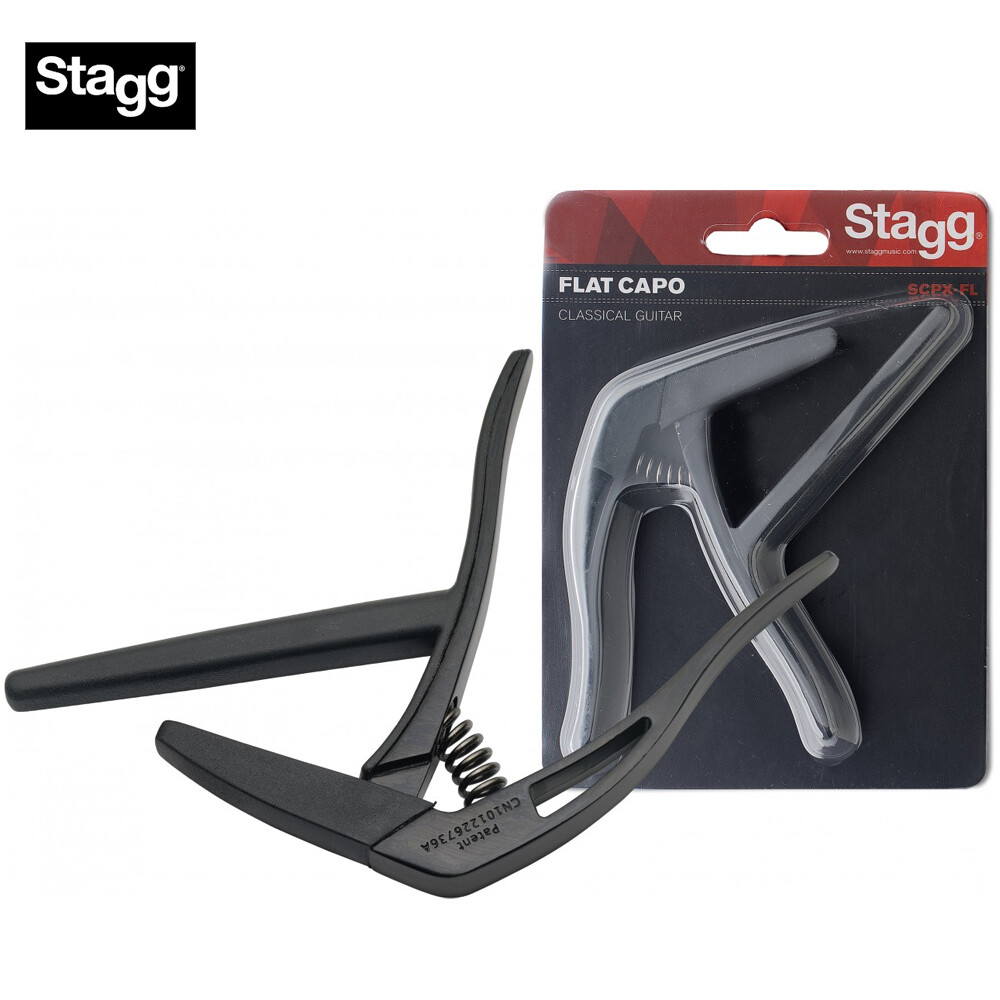 Stagg SCPX-FL BK Black Flat Trigger Capo for Classical Guitars