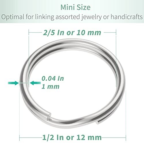 Small Key Rings Bulk Split Keychain Rings 100 Pack 1/2'' For Keys Organization