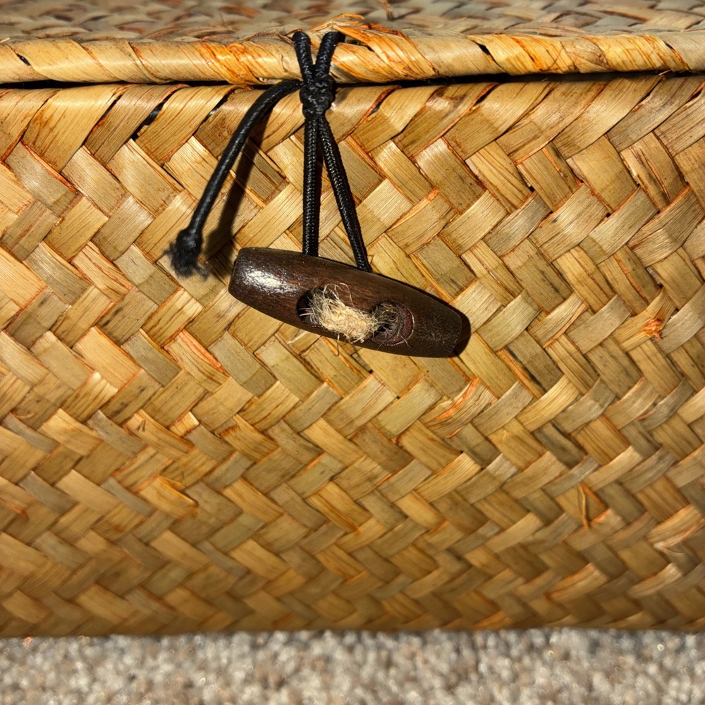 Decorative Wicker Storage Basket, Approx 10x6x4”