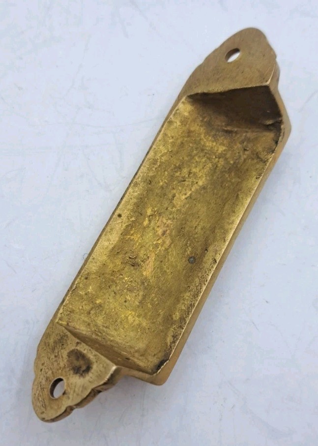 Antique Reproduction Bin Pull Drawer Pull Handle Cast Brass Hardware