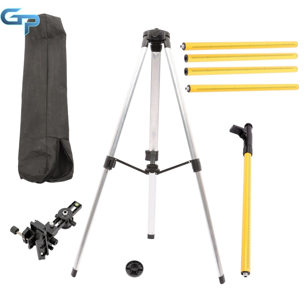 Laser Pole 12 Ft./3.7M Laser Level Pole With Tripod Adjustable Telescoping