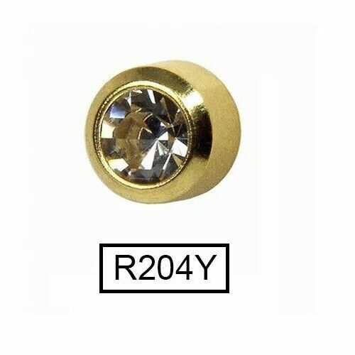 Studex Ear Piercing Gold Plated Clear Stone 4MM Regular 12 Pairs Studs R204Y