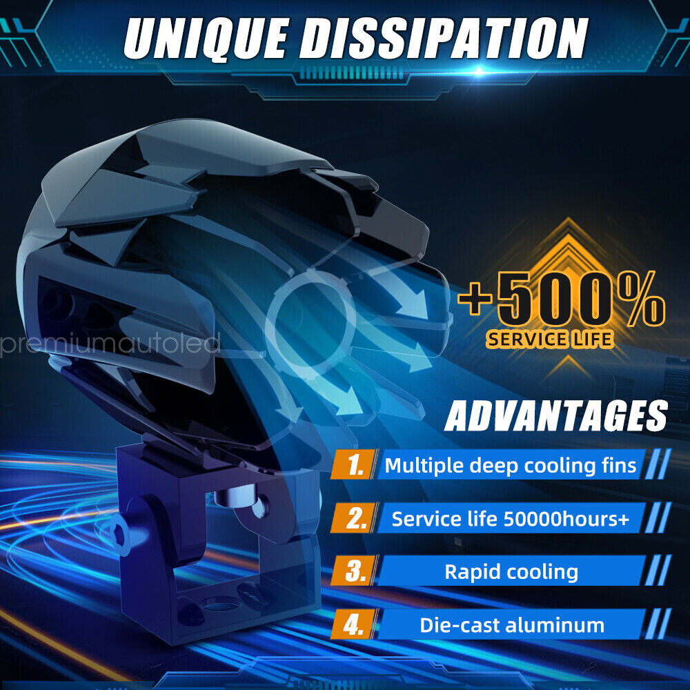 2Pc 3inch LED Spot Work Light Fog Lamp Driving Headlight Yellow White Motorcycle