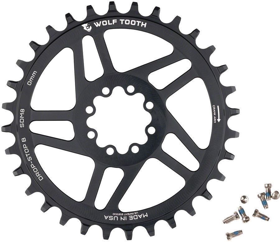 Wolf Tooth Direct Mount Chainring - 36t, SRAM Direct Mount, Drop-Stop B, For SRA