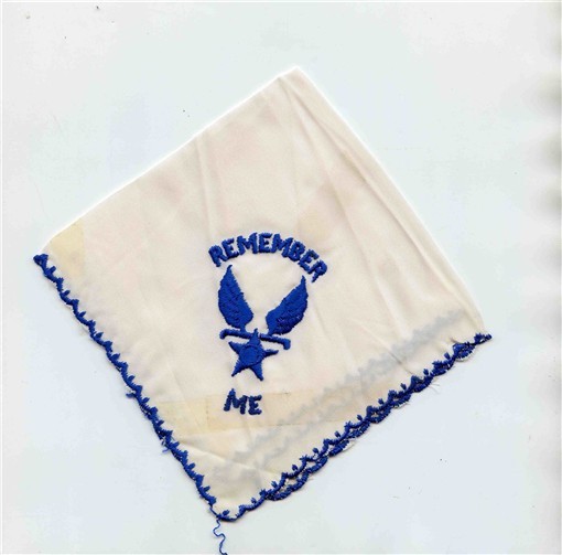 Remember Me WW2 Souvenir Cloth Handkerchief Hap Arnold Wings