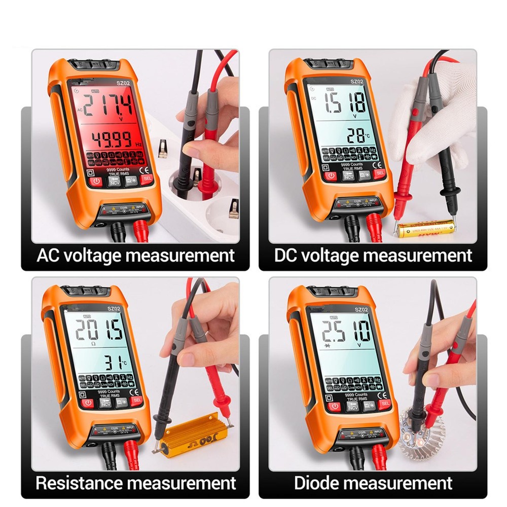 SZ02 Digital Multimeter Electrical Meter Temp Resistance Transistor Testers aa