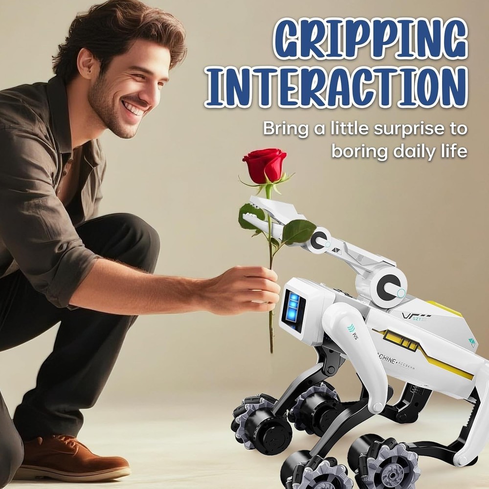 Smart Robot Dog with Wheels, 30+ Bionic Actions, Voice & Remote Control, Program