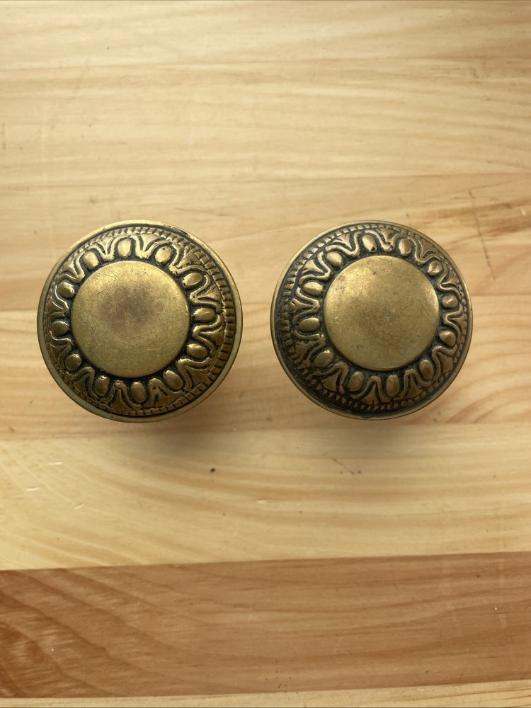 Antique Brass Decorative Door Knobs (Pair) Heavy 7oz Weight