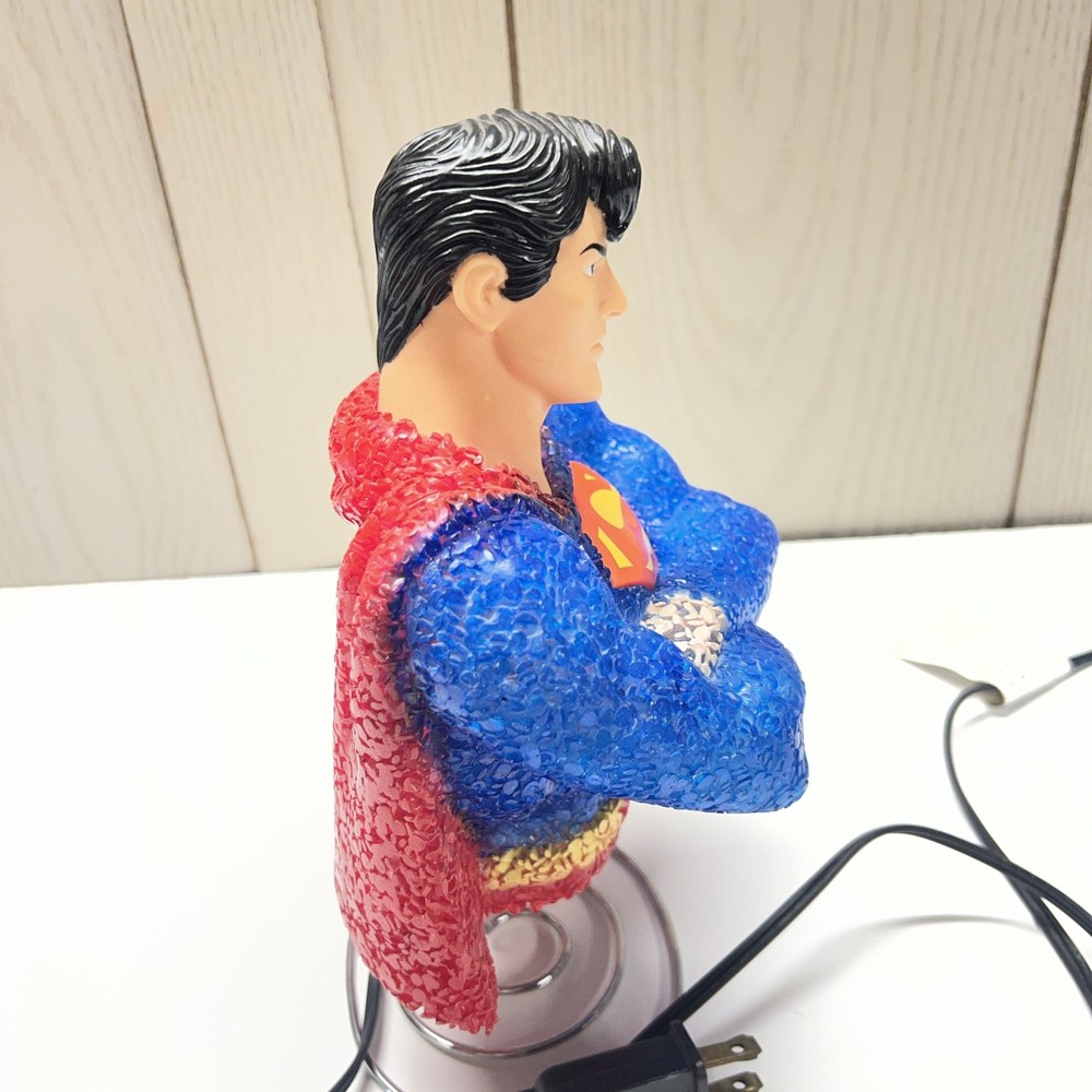Superman Popcorn Table Lamp Night Light 9" DC Comics Textured Plastic Works
