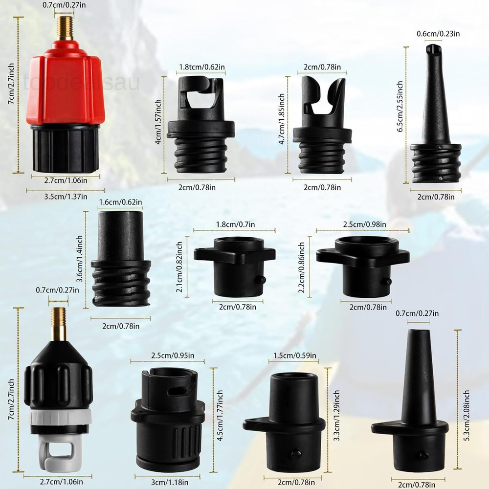 Inflatable SUP Pump Adaptor, Paddle Board Valve Adapter Black